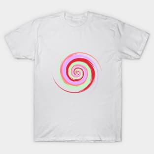 Colorful swirl - pink and red color T-Shirt